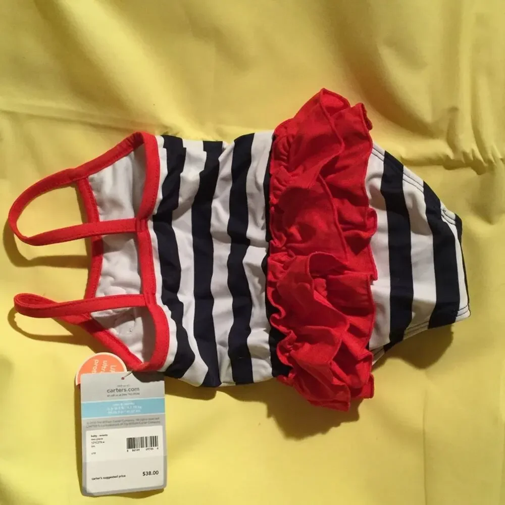 Carters 6m Red white blue one piece swimsuit NWT